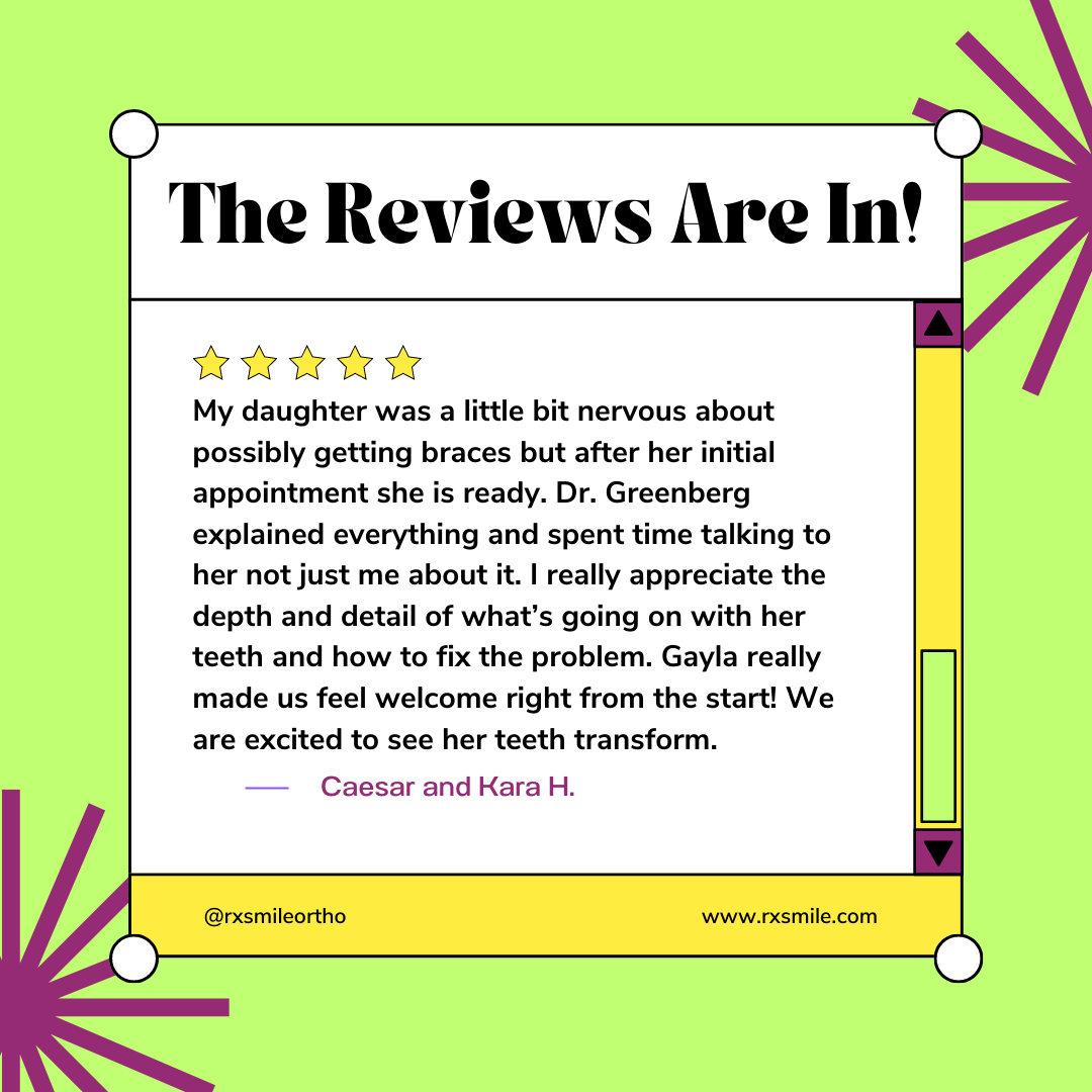 Rave review for RxSmile Orthodontics by patient Caesar and Kara H.