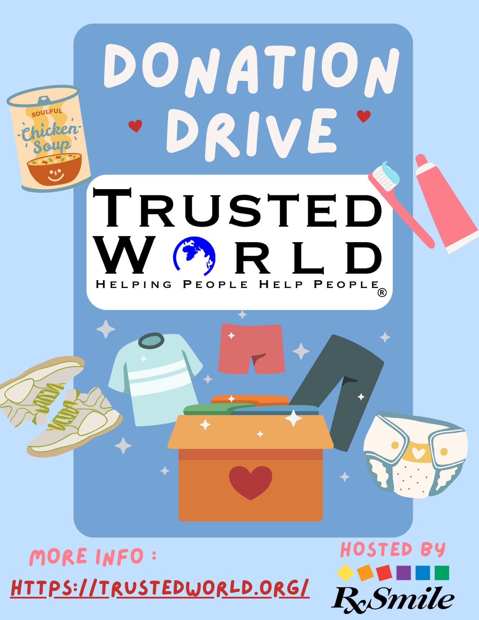RxSmile donation drive benefiting Trusted World