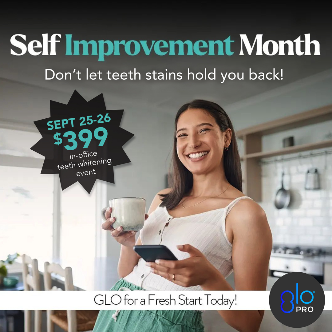 RxSmile's 2-day GLO teeth whitening event for Self-Improvement Month