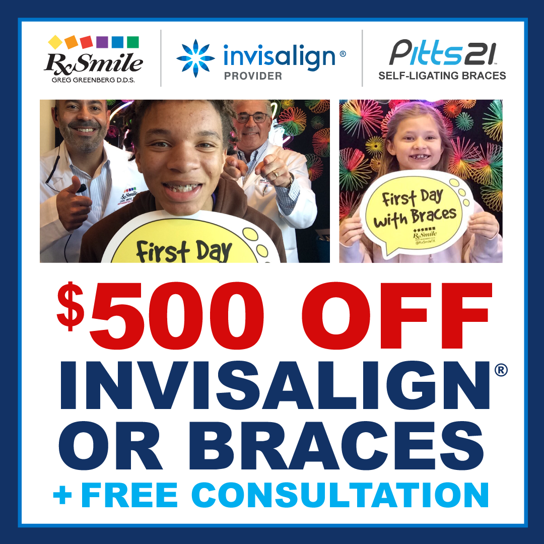 RxSmile Orthodontist Frisco offering $500 OFF Invisalign or Braces treatment