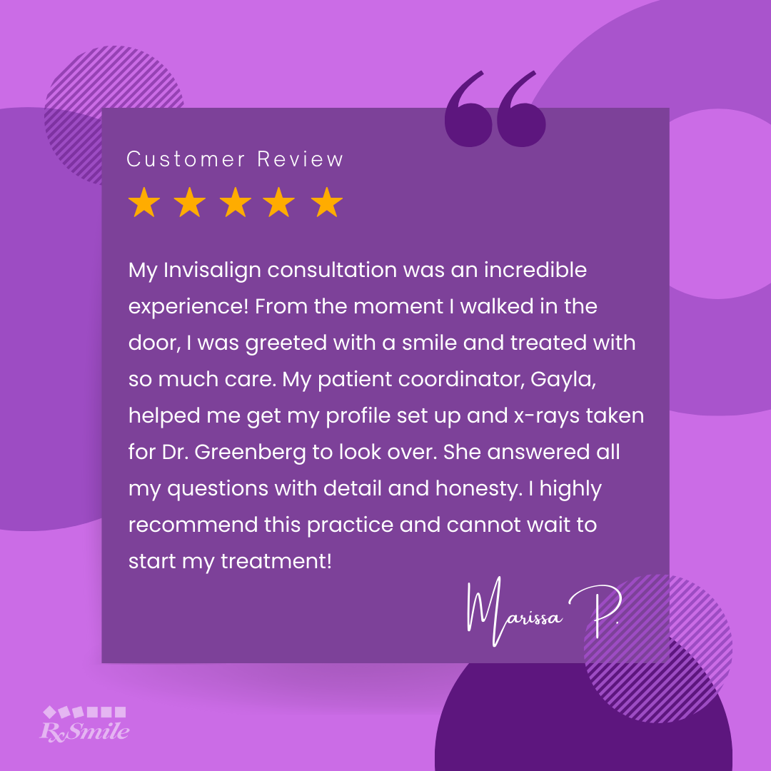 Rave Review from RxSmile Orthodontics patient Marissa P