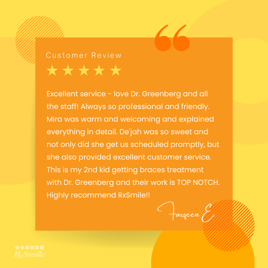 Rave Review from RxSmile Orthodontics patient Farzeen