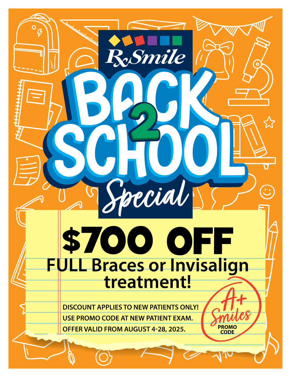 RxSmile Frisco Orthodontics 2025 Back-to-school special
